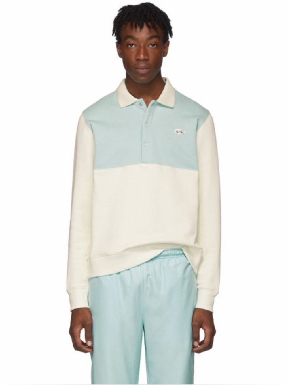 Lacoste Blue and White Golf le Fleur* Edition Sweatshirt Polo (M7)
